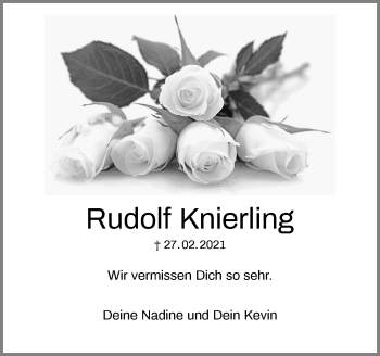 Traueranzeige von Rudolf Knierling von Waiblinger Kreiszeitung