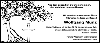 Traueranzeige von Wolfgang Munz von Waiblinger Kreiszeitung