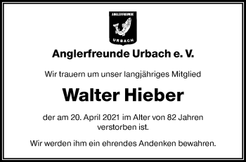 Traueranzeige von Walter Hieber von Waiblinger Kreiszeitung