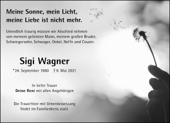 Traueranzeige von Sigi Wagner von Waiblinger Kreiszeitung