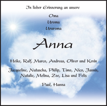 Traueranzeige von Anna Schaal von Waiblinger Kreiszeitung