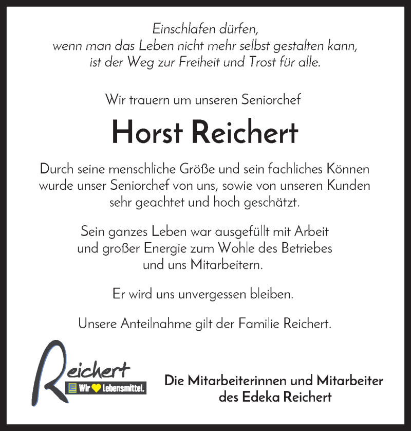  Traueranzeige für Horst Reichert vom 19.02.2022 aus Waiblinger Kreiszeitung