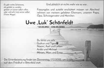 Traueranzeige von Uwe Schönfeldt von Waiblinger Kreiszeitung