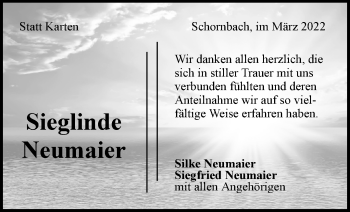 Traueranzeige von Sieglinde Neumaier von Waiblinger Kreiszeitung