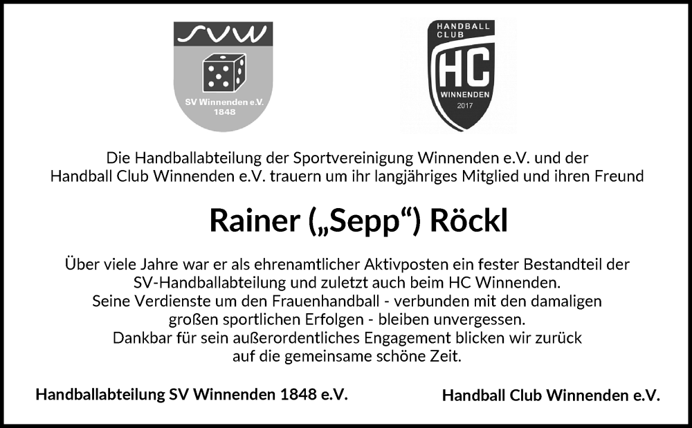  Traueranzeige für Rainer Röckl vom 21.11.2023 aus Waiblinger Kreiszeitung