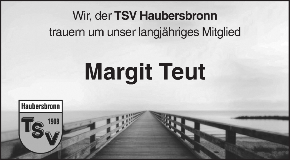  Traueranzeige für Margit Teut vom 10.03.2023 aus Waiblinger Kreiszeitung
