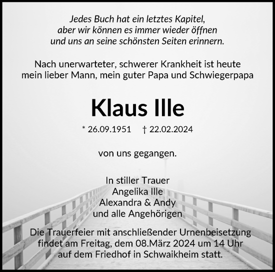 Traueranzeige von Klaus Ille von Waiblinger Kreiszeitung
