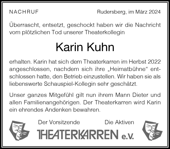 Traueranzeige von Karin Kuhn von Waiblinger Kreiszeitung