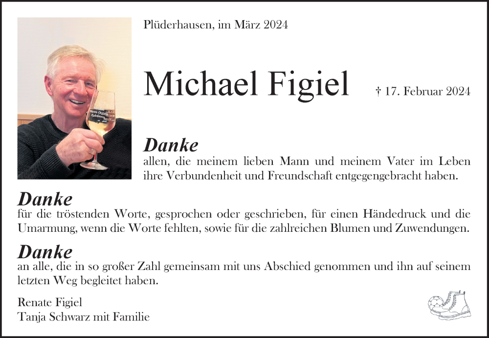  Traueranzeige für Michael Figiel vom 09.03.2024 aus Waiblinger Kreiszeitung