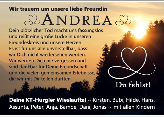 Traueranzeige von Andrea Pallmann von Waiblinger Kreiszeitung