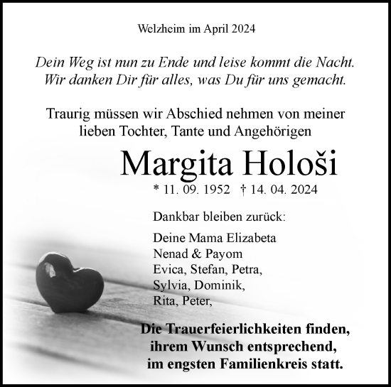 Traueranzeige von Margita Holosi von Waiblinger Kreiszeitung