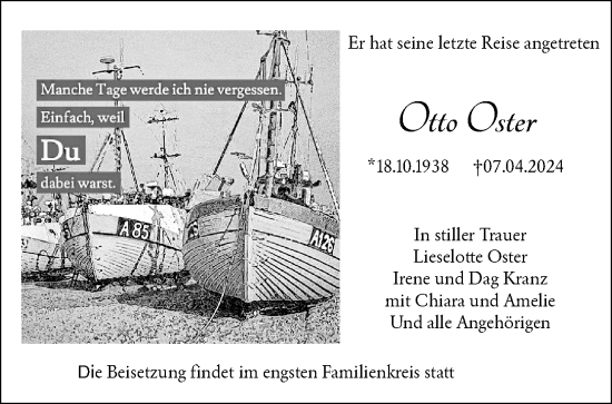 Traueranzeige von Otto Oster von Waiblinger Kreiszeitung