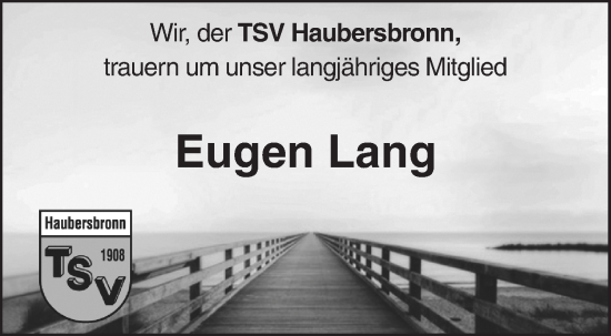 Traueranzeige von Eugen Lang von Waiblinger Kreiszeitung