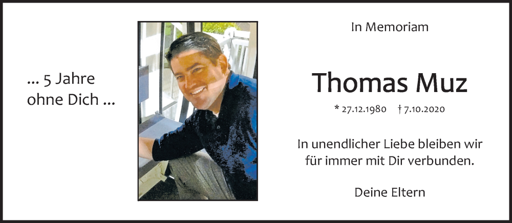  Traueranzeige für Thomas Muz vom 07.10.2025 aus Waiblinger Kreiszeitung