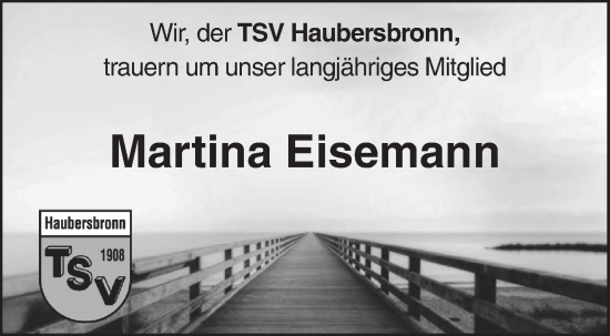 Traueranzeige von Martina Eisemann von Waiblinger Kreiszeitung