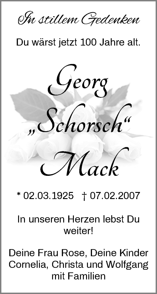 Traueranzeige von Georg Mack von Waiblinger Kreiszeitung