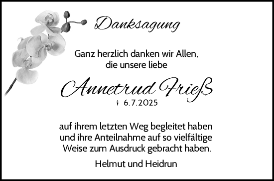 Traueranzeige von Annetrud Frieß von Waiblinger Kreiszeitung