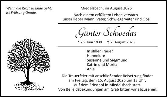 Traueranzeige von Günter Schwedas von Waiblinger Kreiszeitung