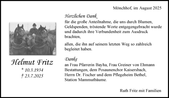 Traueranzeige von Helmut Fritz von Waiblinger Kreiszeitung