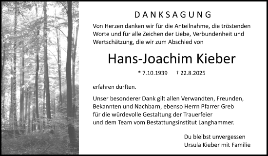 Traueranzeige von Hans-Joachim Kieber von Waiblinger Kreiszeitung