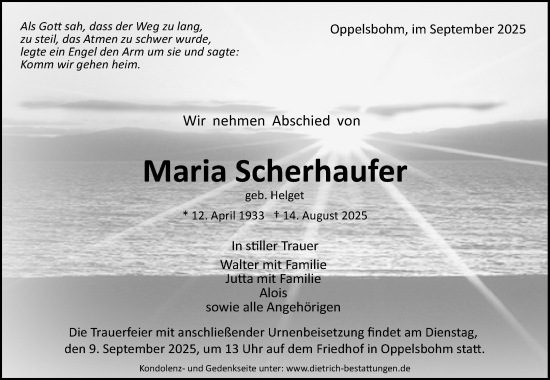 Traueranzeige von Maria Scherhaufer von Waiblinger Kreiszeitung