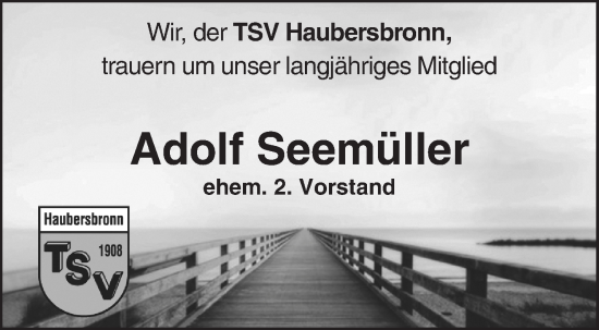 Traueranzeige von Adolf Seemüller von Waiblinger Kreiszeitung
