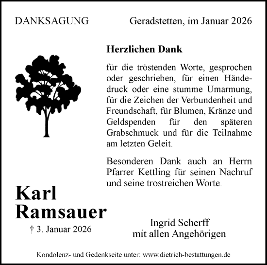 Traueranzeige von Karl Ramsauer von Waiblinger Kreiszeitung