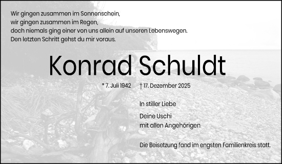 Traueranzeige von Konrad Schuldt von Waiblinger Kreiszeitung